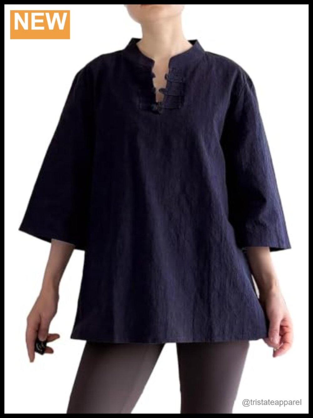 Women's 3/4 Sleeve Button Down Shirt Cotton Linen Blouse Casual Summer Top